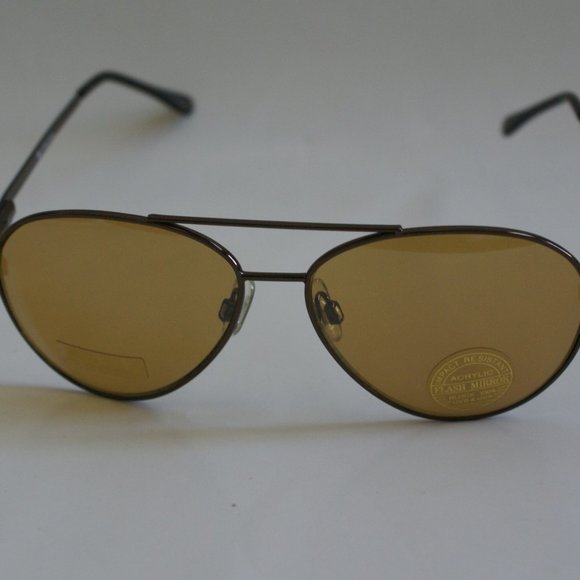 NWT True Vintage 90's Classic silver mirror aviator sunglasses w/ spring hinges - Picture 4 of 7